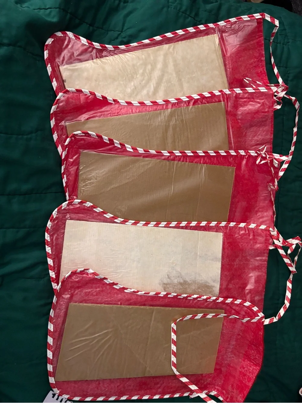 Red Candy-Stripe Sticking Decorations - Set of 4